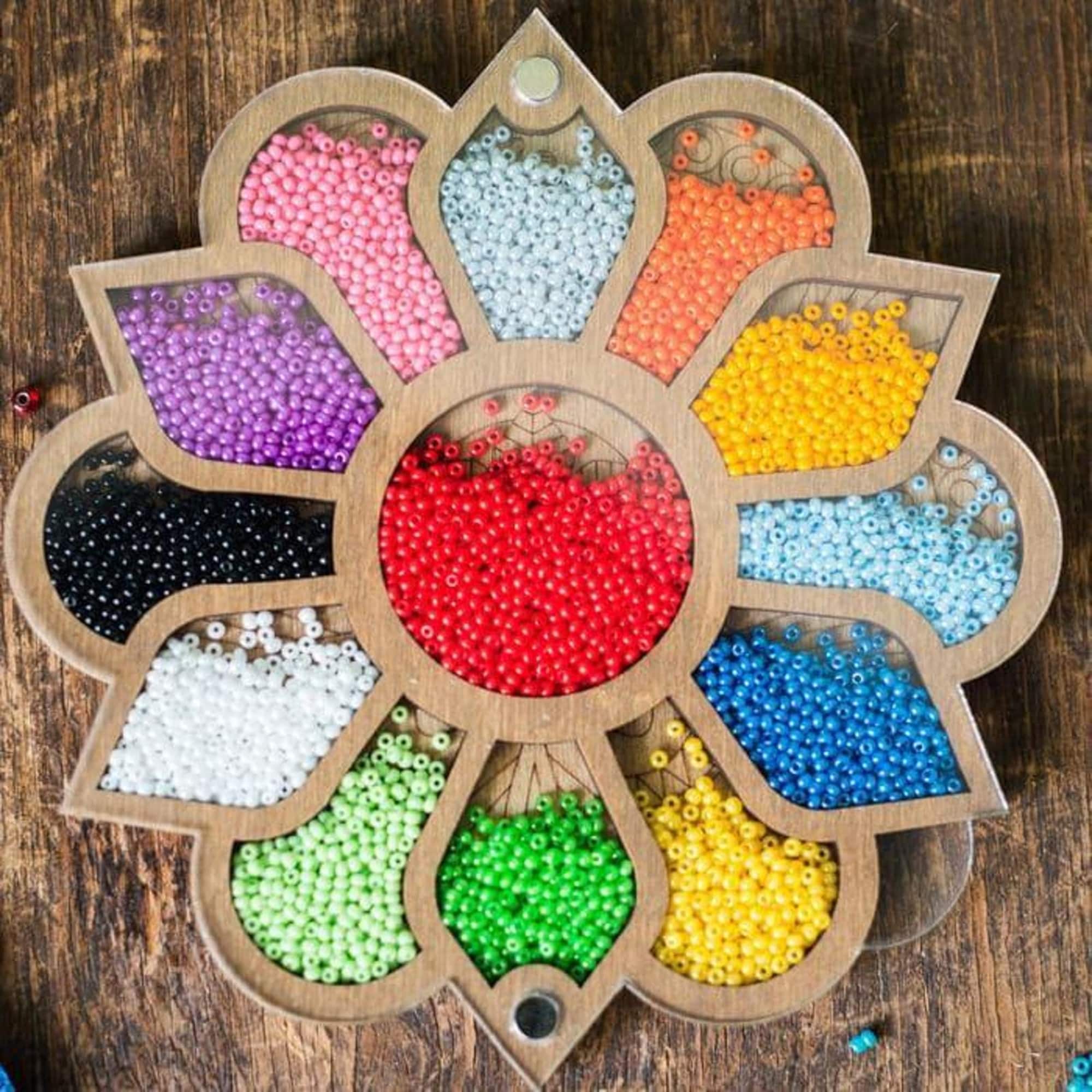 Wonderland Crafts 5.75" Mandala Bead Organizer with Transparent Cover